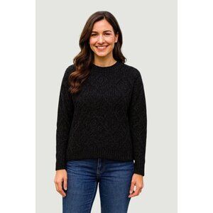 Original Weatherproof Vintage Chenille  Women's L Black Pullover Sweater N0331